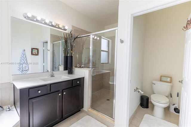 10572 W 35th Way, Hialeah, FL 33018 - full bathroom with vanity, a stall shower, and tile patterned floors