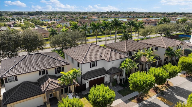 aerial view with a residential view