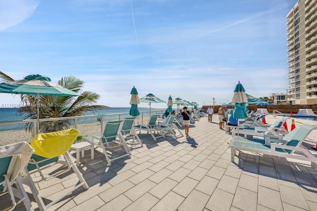 3140 S Ocean Dr Unit 1011, Hallandale Beach, FL 33009 - view of patio / terrace with a water view