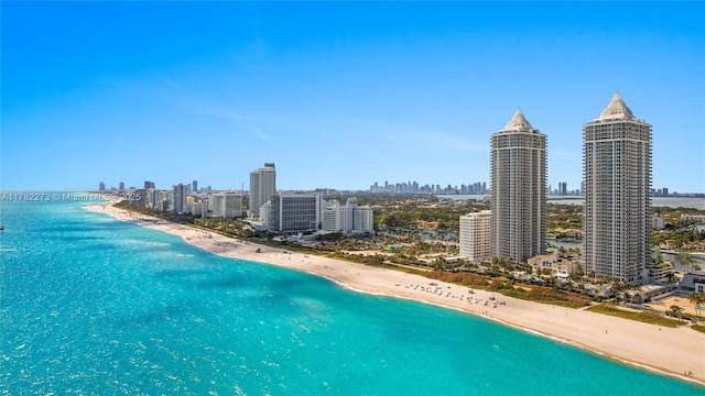 4779 Collins Ave Unit 1205, Miami Beach, FL 33140 - bird's eye view featuring a city view, a view of the beach, and a water view