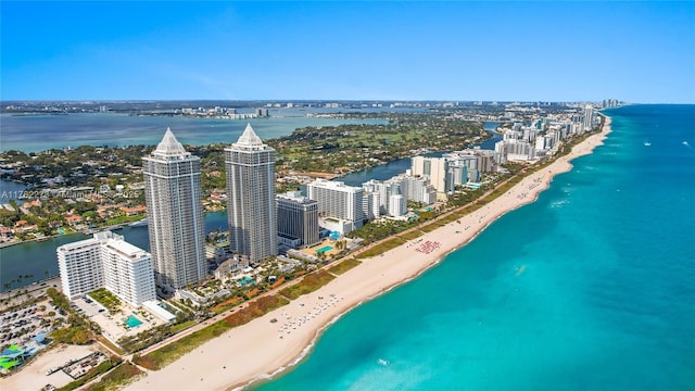 4779 Collins Ave Unit 1205, Miami Beach, FL 33140 - aerial view featuring a water view, a beach view, and a city view