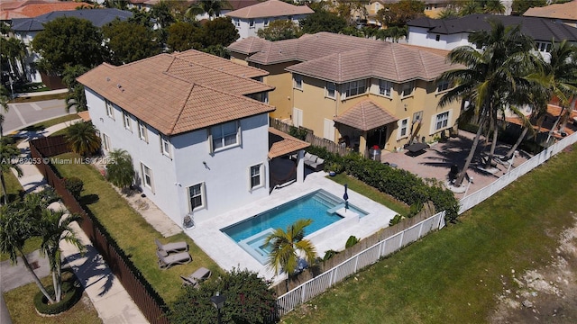 birds eye view of property featuring a residential view