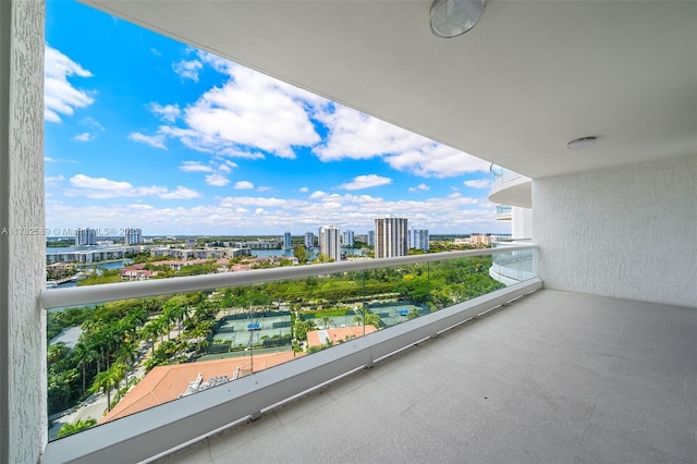 balcony with a city view