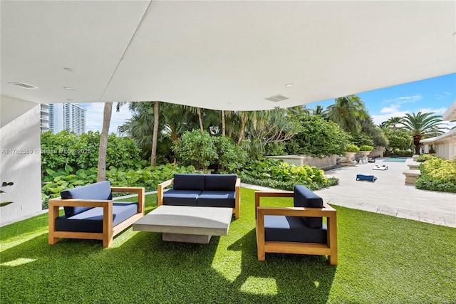 view of patio / terrace with visible vents and outdoor lounge area