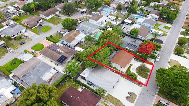 6440 SW 20th St, Miramar, FL 33023 - aerial perspective of suburban area featuring property boundaries highlighted