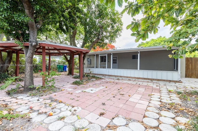6440 SW 20th St, Miramar, FL 33023 - view of patio featuring a sunroom and a gazebo