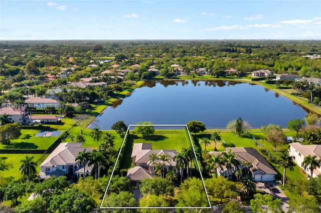 10972 Pine Lodge Trl, Davie, FL 33328 - bird's eye view with a water view and a residential view