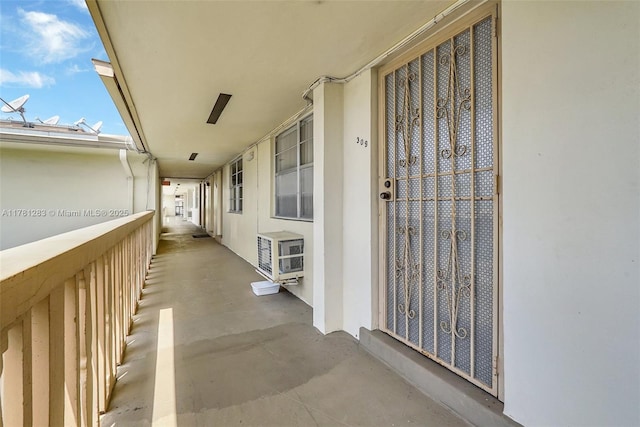 balcony with heating unit