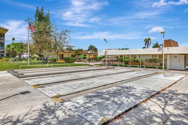 view of community featuring shuffleboard