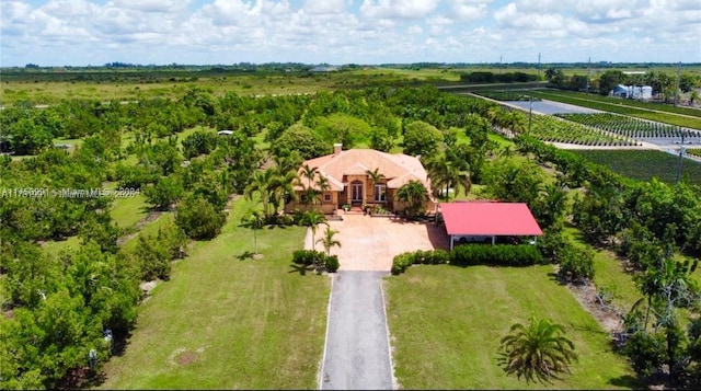 bird's eye view featuring a rural view
