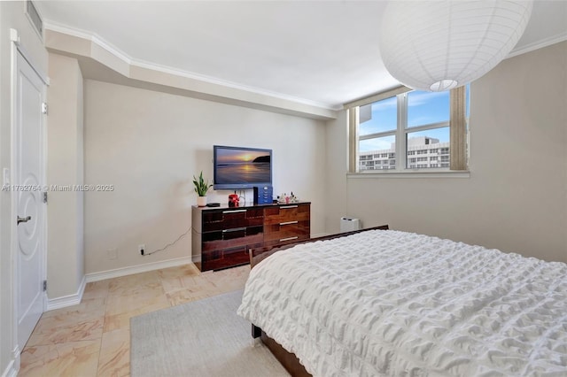 3001 S Ocean Dr Unit 1507, Hollywood, FL 33019 - bedroom featuring ornamental molding and baseboards