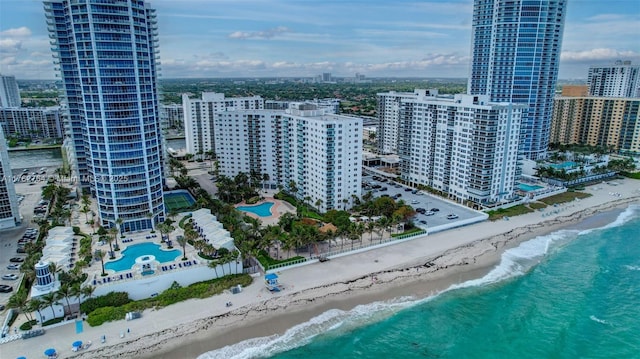3001 S Ocean Dr Unit 1507, Hollywood, FL 33019 - birds eye view of property with a view of the beach, a water view, and a city view