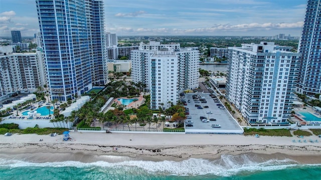 3001 S Ocean Dr Unit 1507, Hollywood, FL 33019 - bird's eye view featuring a beach view, a city view, and a water view