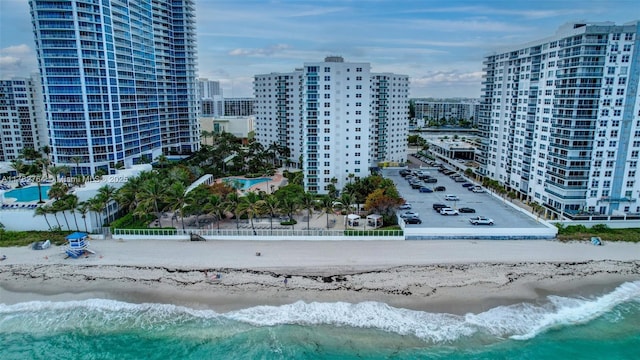3001 S Ocean Dr Unit 1507, Hollywood, FL 33019 - aerial view featuring a beach view, a water view, and a city view