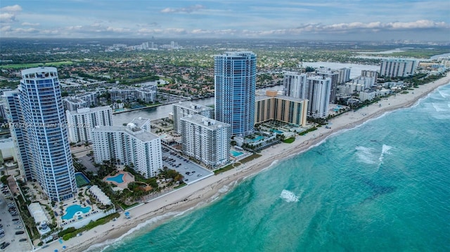 3001 S Ocean Dr Unit 1507, Hollywood, FL 33019 - birds eye view of property featuring a view of city, a view of the beach, and a water view