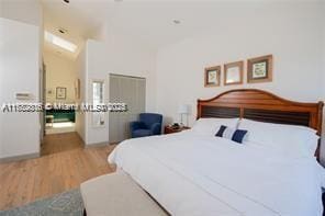 bedroom featuring wood finished floors