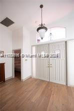 interior space with wood finished floors