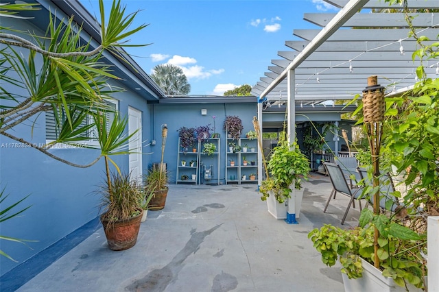 view of patio / terrace with a pergola