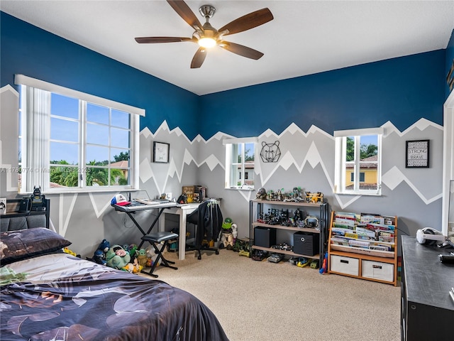 4173 NE 12th St, Homestead, FL 33033 - carpeted bedroom featuring a ceiling fan
