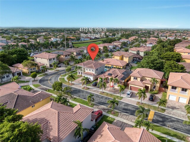 4173 NE 12th St, Homestead, FL 33033 - birds eye view of property featuring a residential view