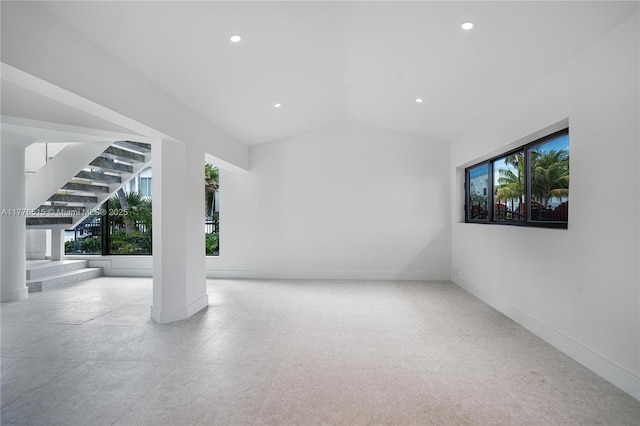 3321 NE 16th Pl, Fort Lauderdale, FL 33305 - below grade area with recessed lighting, stairs, and baseboards