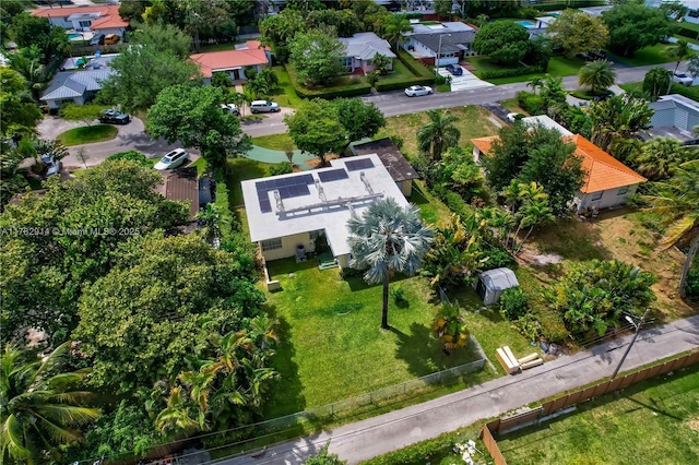 birds eye view of property with a residential view
