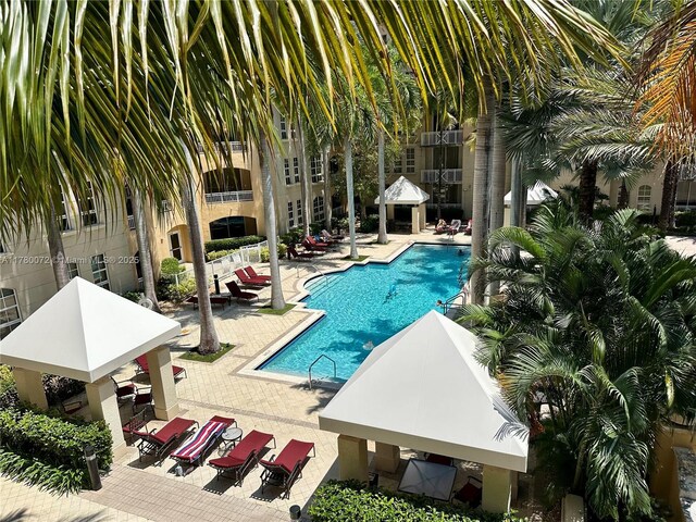 3001 NE 185th St Unit 336, Aventura, FL 33180 - pool featuring a patio area and a gazebo