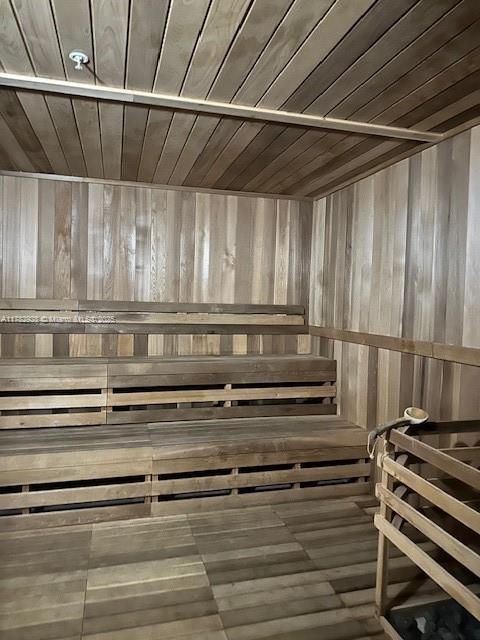 view of sauna