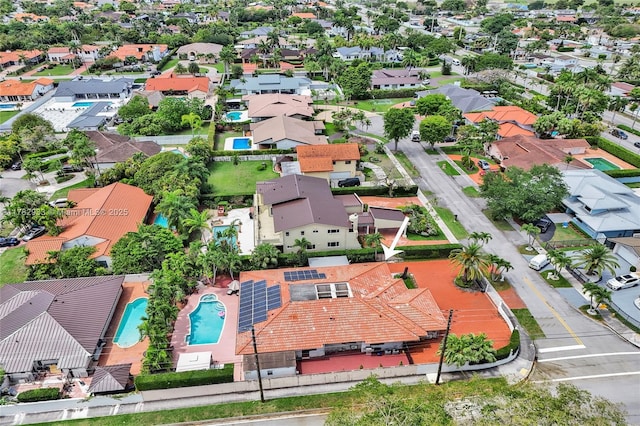 drone / aerial view with a residential view