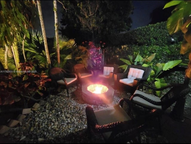 view of patio at twilight