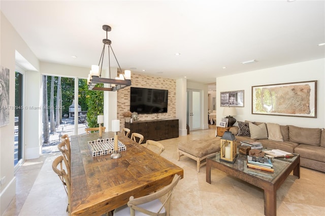 31 Island Dr, Key Biscayne, FL 33149 - living area with a chandelier, recessed lighting, and french doors