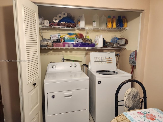 6120 Newstead Ct, Green Acres, FL 33463 - washroom with laundry area and washing machine and dryer