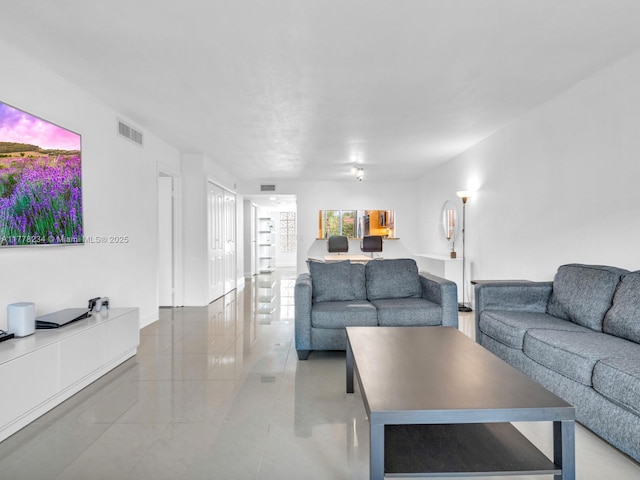 living area with visible vents