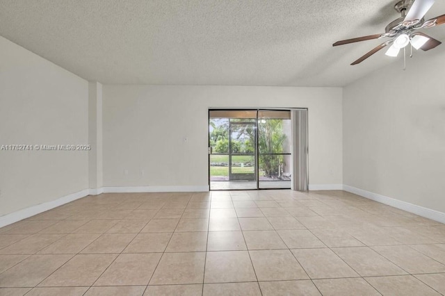 9050 NW 28th St Unit 114, Coral Springs, FL 33065 - unfurnished room featuring a textured ceiling, light tile patterned flooring, and a ceiling fan