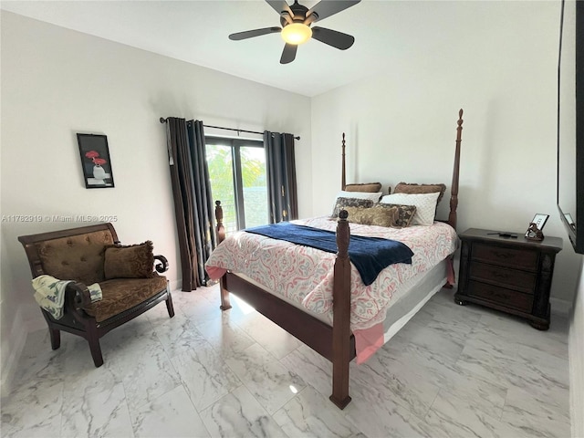 20900 NE 2nd Ct, Miami, FL 33179 - bedroom featuring marble finish floor and a ceiling fan