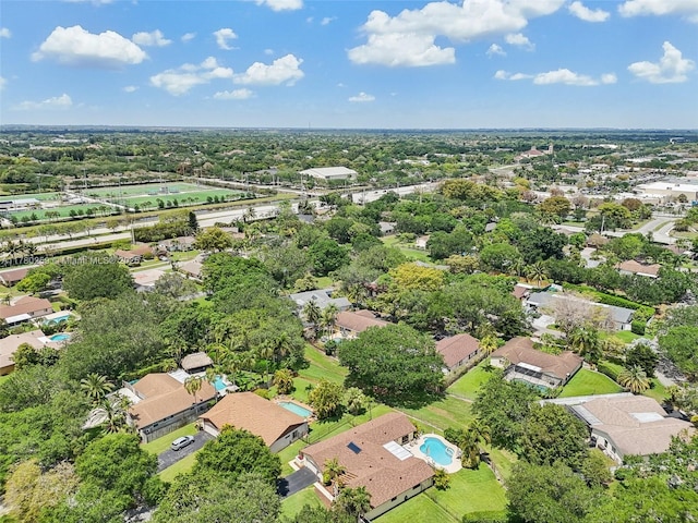 bird's eye view with a residential view