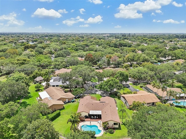 aerial view with a residential view