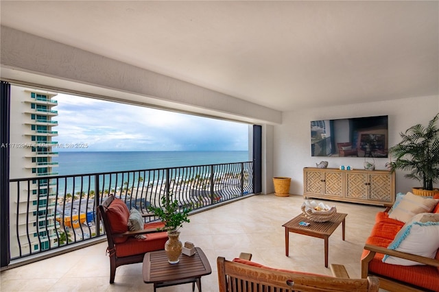 100 S Birch Rd Unit 1602C, Fort Lauderdale, FL 33316 - tiled living room with view of water and beach
