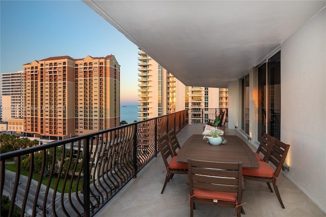 100 S Birch Rd Unit 1602C, Fort Lauderdale, FL 33316 - balcony at dusk featuring a water view