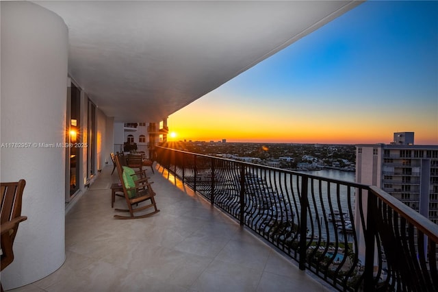100 S Birch Rd Unit 1602C, Fort Lauderdale, FL 33316 - balcony at dusk featuring a water view