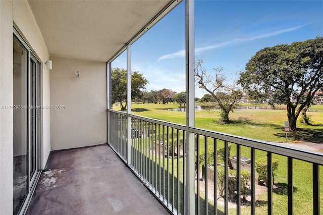 balcony with a water view