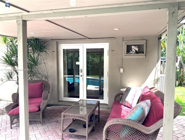 view of patio with an outdoor living space