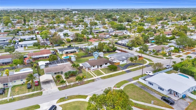 drone / aerial view with a residential view