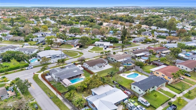 bird's eye view with a residential view