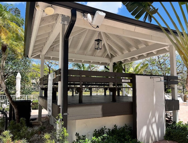 exterior space with a gazebo