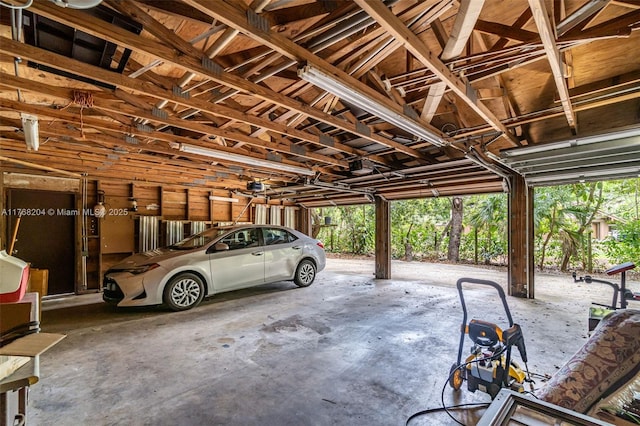 garage featuring a garage door opener