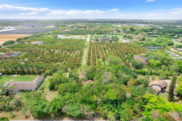 bird's eye view with a rural view