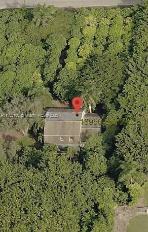 aerial view with a forest view