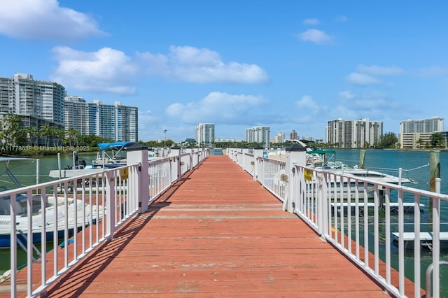 2851 Leonard Dr Unit J610, Aventura, FL 33160 - dock featuring a water view and a view of city