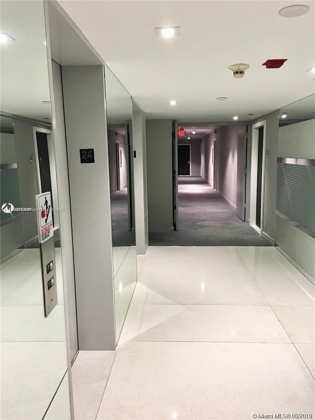 20301 W Country Club Dr Unit 830, Aventura, FL 33180 - corridor featuring recessed lighting and tile patterned flooring